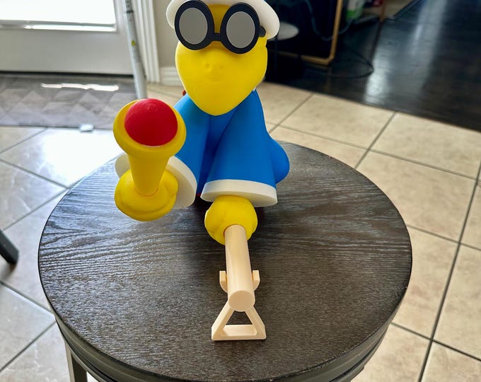 3D Printed Kamek on Broom: Mario Fan Art Display Figure