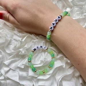 Mamá y Mini • Conjunto de pulseras personalizables con cuentas - Disponible en color salvia o rubor