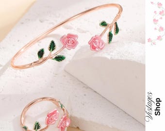 2-delige bloemensieradenset | Elegante ketting en oorbellen | Gouden bloemensieraden Cadeau voor vrouwen, moeder, Moederdag, verjaardag, vrouw als cadeau
