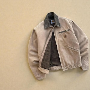 1990s Carhartt Detroit Jacket Khaki – Vintage Canvas Workwear – Unisex Gift image 2