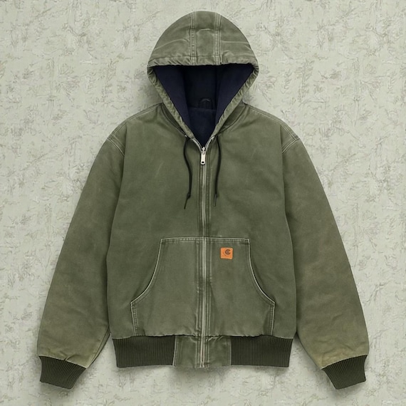 Carhartt J130 Vintage Canvas Hooded Jacket – Moss Green | Heavy Carhartt J130 Vintage Canvas Hooded Jacket – Moss Green | Heavy