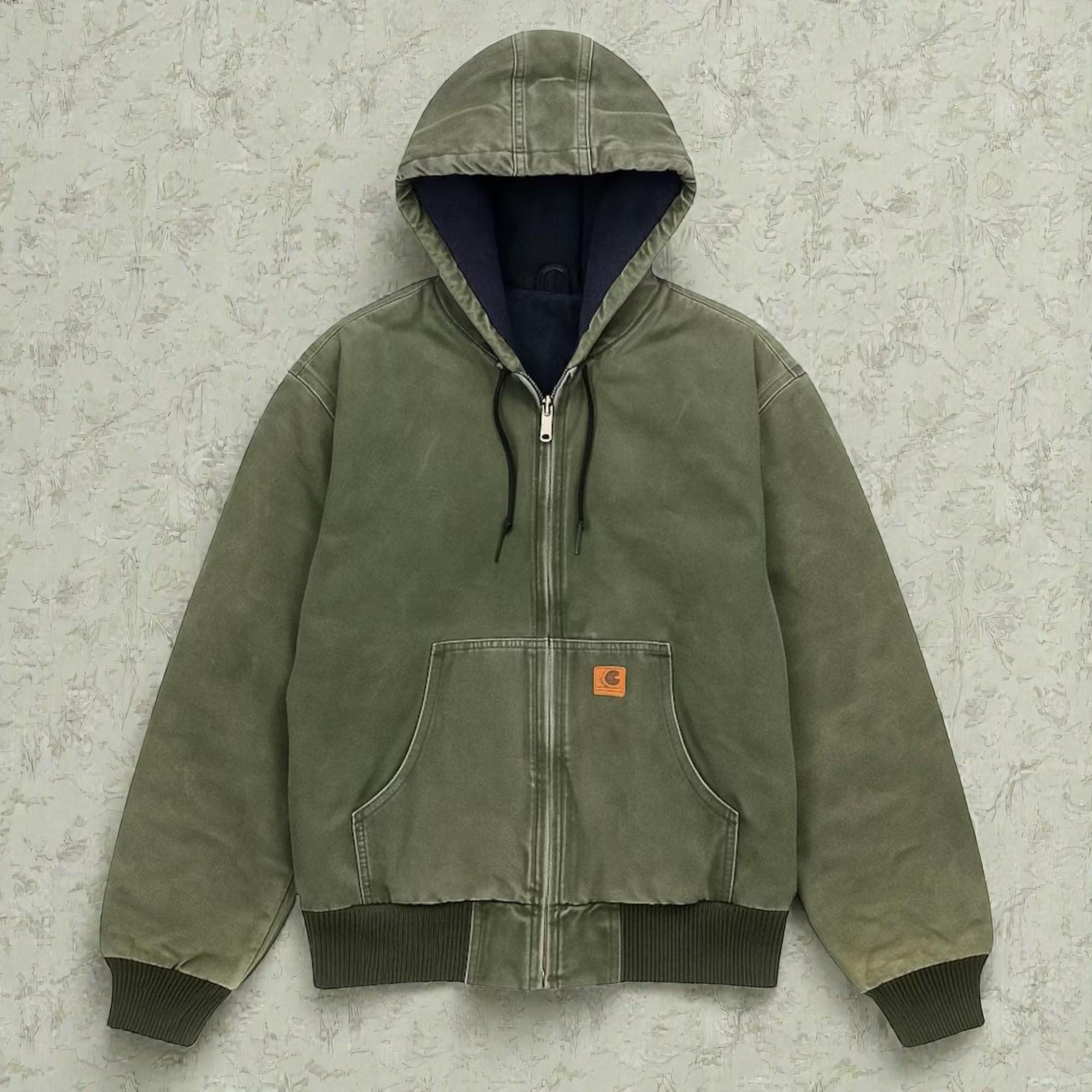 Carhartt J130 Vintage Canvas Hooded Jacket – Moss Green | Heavy Carhartt J130 Vintage Canvas Hooded Jacket – Moss Green | Heavy