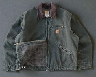 Chaqueta vintage Carhartt Detroit J97 verde musgo – Chaqueta retro unisex de lona – Regalo