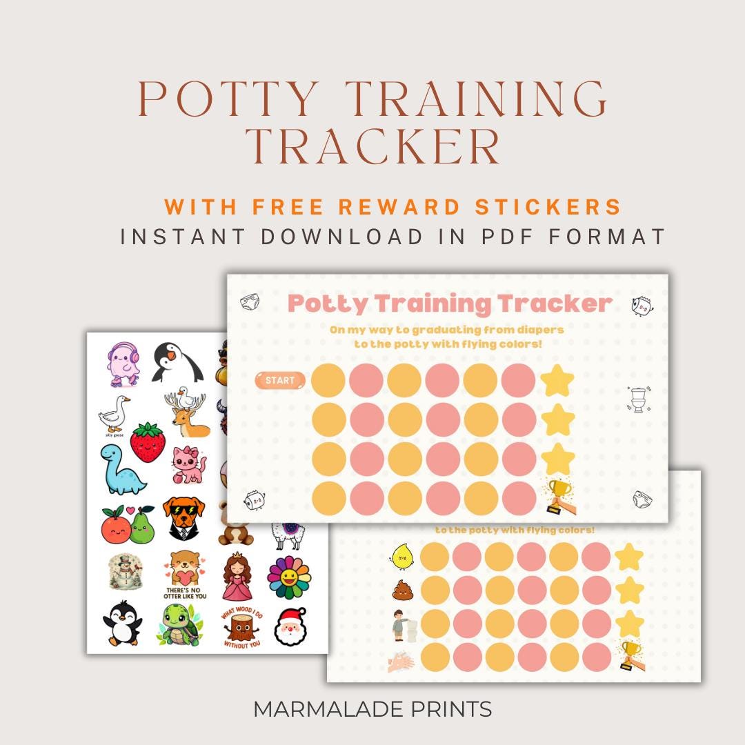 Potty Training Chart for Toddlers – Visual Reward Sticker Chart Bundle ...