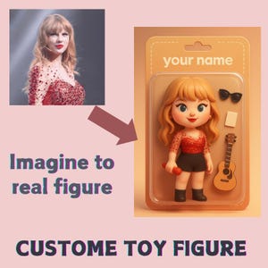 Custom Action Figure, Handmade Toy Figure from Your Photo, 3D Collectible Toy Box Art Figurine, with Customizable Theme & diy box