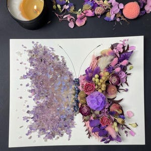Kristall Schmetterling Harz Blumenrahmen - DIY 3D Specimen Kit | Kreatives Handwerk Geschenk | Anfängerfreundliches Kit