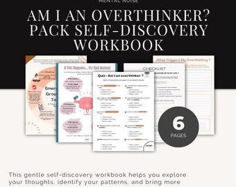 Overthinking Self-Discovery Workbook: Druckbare Arbeitsblätter für psychische Gesundheit (PDF-Download)