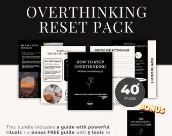 Overthinking Reset Pack: Anxiety & Mindset Relief - Digital Guides (PDF Download