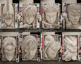 Anime and Manga-Inspired (47) Book Nooks - Unique 3D Printed Movie Bookend Unique Gift Holiday Birthday Christmas Special Bookshelf Display