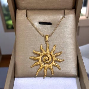 Boho Sun Symbol Stainless Steel Necklace – Celestial Jewelry for Her, Minimalist Sun Pendant, Bohemian Gift,