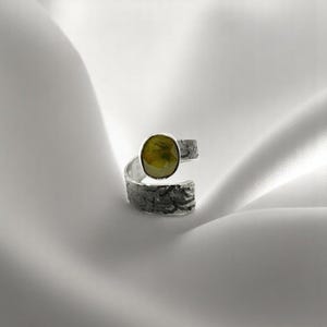 Yellow Sapphire Ring: Handmade Sterling Silver Statement Jewelry