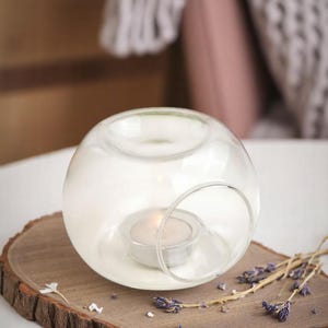 Handblown Glass Oil Burner – Unique Decorative Aromatherapy Diffuser, Heat-Resistant Scent Warmer, Gift-Boxed Home Fragrance Decor