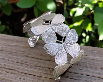 Handmade Gold Plated Butterfly Pattern Bracelet – Elegant Engraved Cuff, Nature Inspired Jewelry, Adjustable Gift for Her