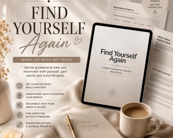 A Structured Self-Reflection Workbook for Clarity, Alignment and Direction | Journal for Burnout & Overwhelm | Printable + Canva Editable
