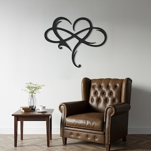 Custom Infinity Heart Metal Wall Art: Romantic Couple Name Sign