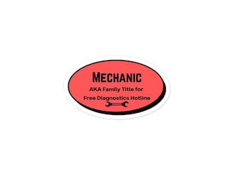 Monteur, ook bekend als Family Title for Free Diagnostics Hotline | Grappig stickercadeau monteur