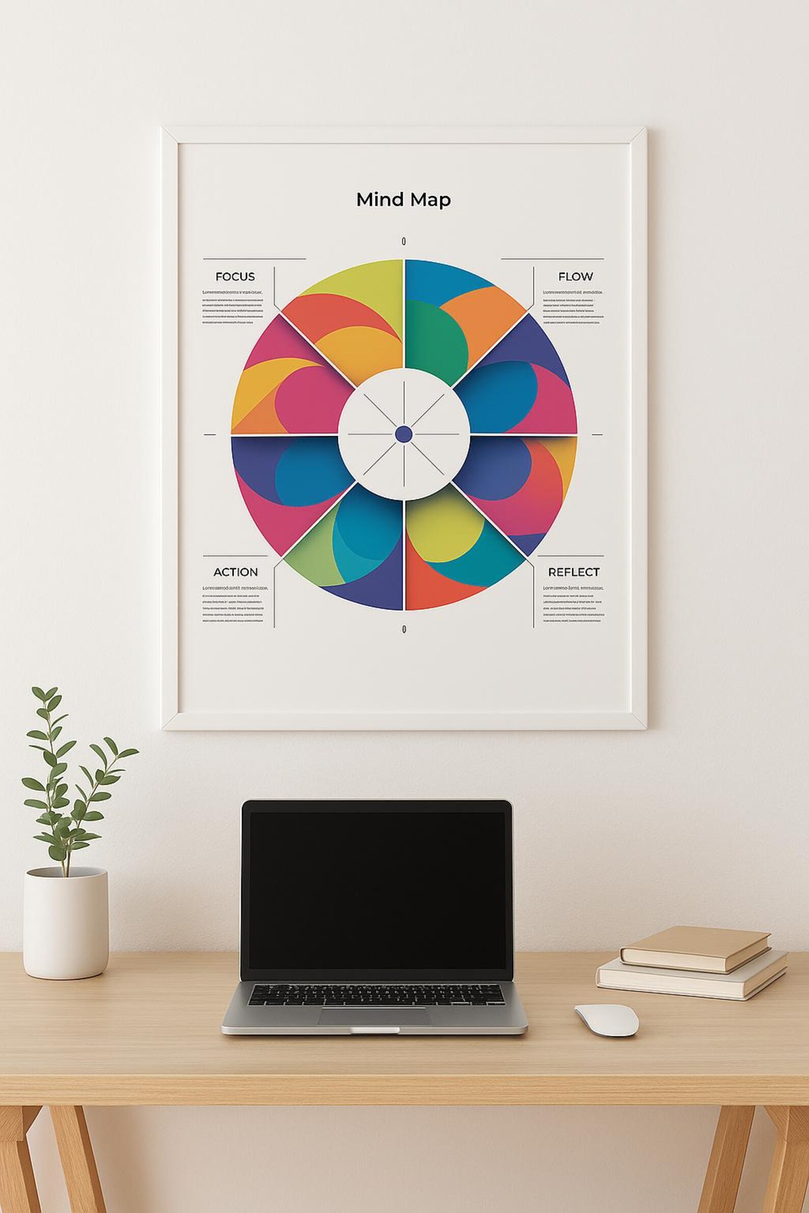 Mind Map Flow – Abstract Brainstorm Poster | Printable Productivity ...