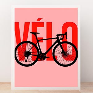 Vélo, bicycle, Light Pink, Wall Art, modern wall art, printable, French, cool gift idea, dorm decor, digital wall art, wall decor, trendy