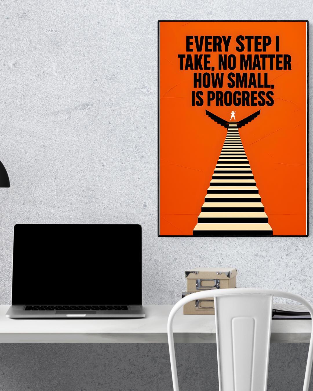 Motivational Wall Art: Every Step is Progress (digital Download PNG ...