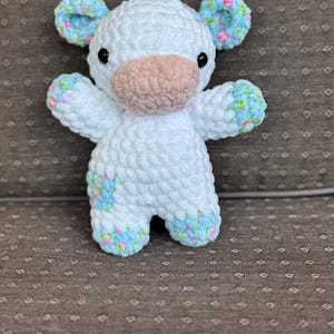 Crochet Cow Plushie | Soft Stuffed Animal Plush | Custom Color Cow Plush