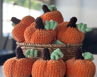 Crochet Pumpkin | 3 Size Amigurumi Stuffed Plush | Fall Decor