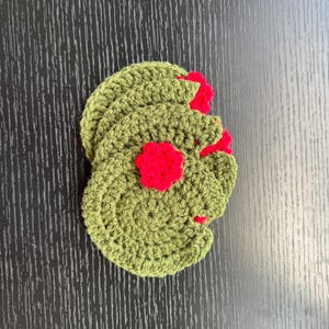 Lily Pad Coaster Set | Summer, Spring, Seasonal, Red flower Lily Pad
