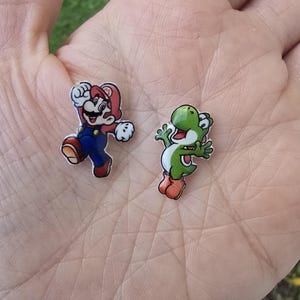 Mario and Yoshi earrings