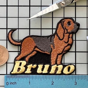 Personlig Bloodhound-lapp: Anpassad broderad strykapplikation