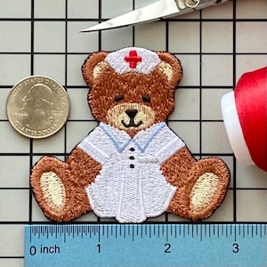 Teddy Bear Nurse Patch Iron on No Name