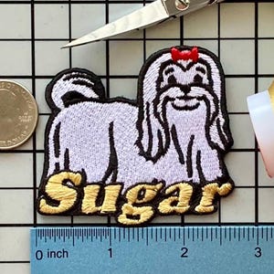 Personalized Maltese Dog Patch: Custom Embroidered Iron-On Applique