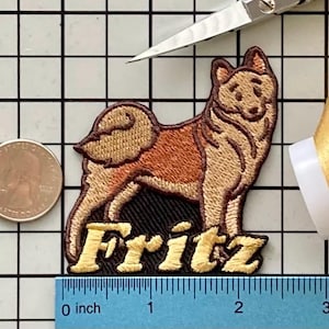 Personalized Finnish Spitz Dog Patch: Custom Embroidered Iron-On Applique