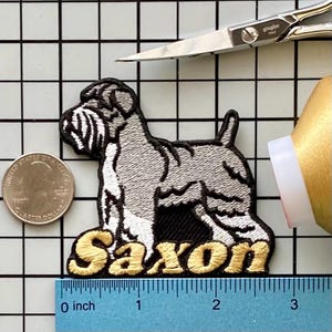 Personalized Schnauzer Dog Patch: Custom Embroidered Iron-On Applique