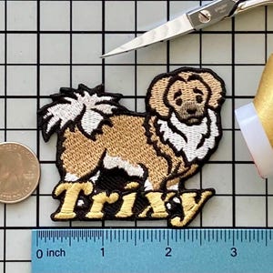 Personalized Tibetan Spaniel Dog Patch: Custom Embroidered Iron-On Applique