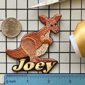 Personalized Kangaroo Name Patch: Custom Embroidered Iron-On Applique image 1