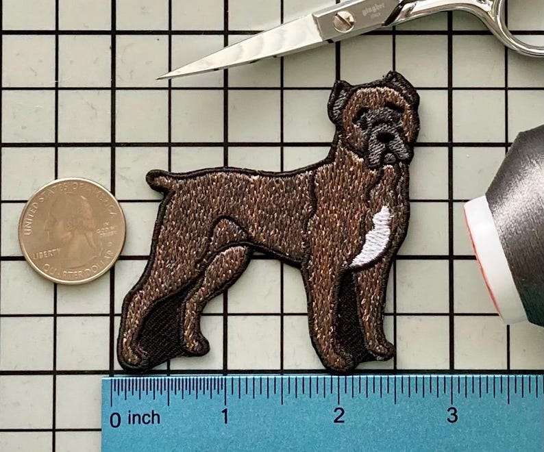 Parche termoadhesivo de perro Cane Corso sin nombre Cane Corso Brindle