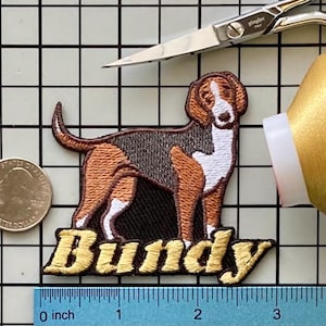Parche de perro Foxhound americano personalizado: aplique termoadhesivo bordado personalizado