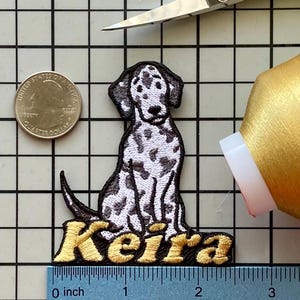 Personalized Dalmatian Dog Patch: Custom Embroidered Iron-On Applique