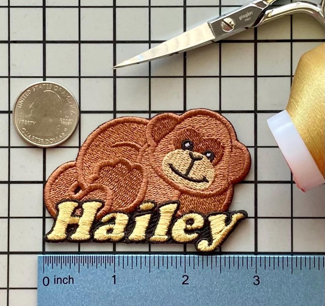 Personalized Monkey Name Patch: Custom Embroidered Iron-on Applique - Etsy