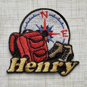 Personalized Hiking Name Patch: Custom Embroidered Iron-On Applique