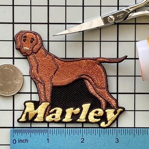 Personalized Vizsla Dog Patch: Custom Embroidered Iron-On Applique