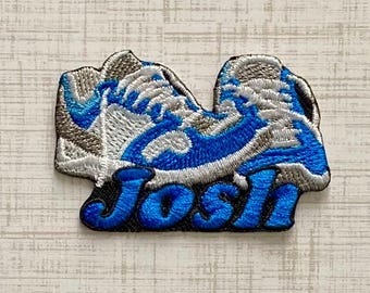 Personalisierter Namensaufnäher für Laufschuhe: Individuell gestickte, aufbügelbare Applikation