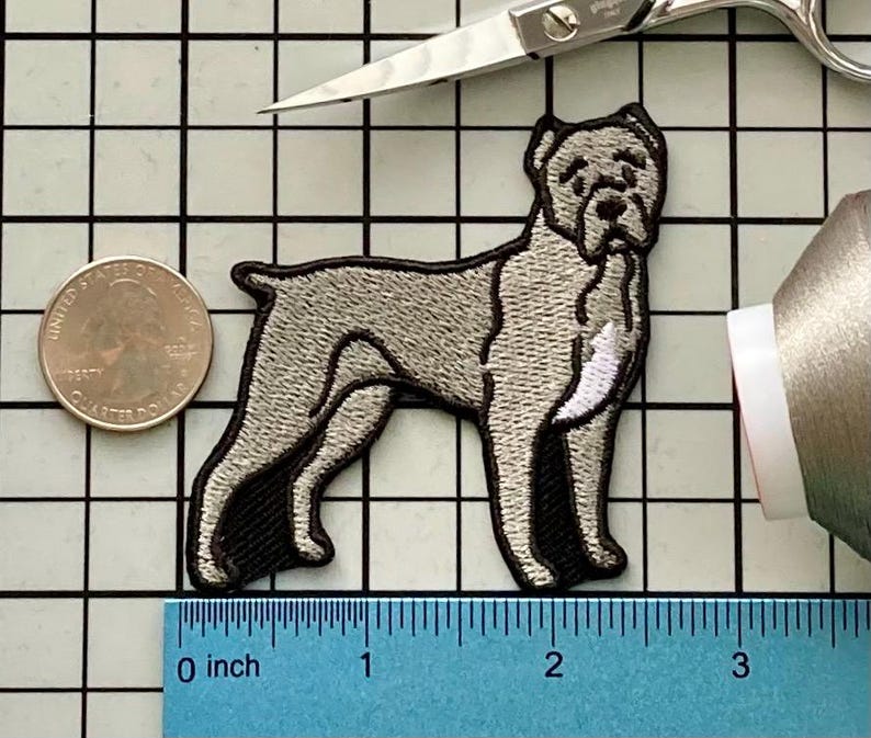 Parche termoadhesivo de perro Cane Corso sin nombre Cane Corso Grey
