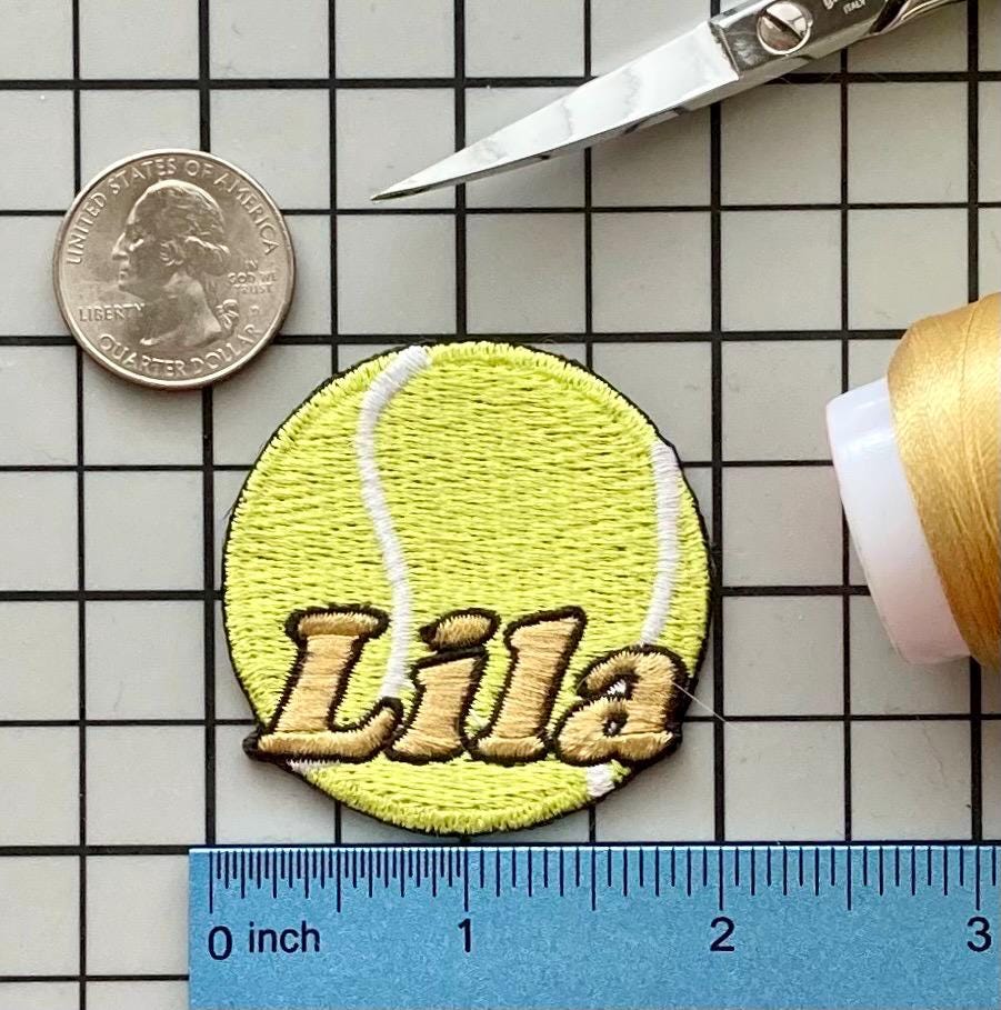 Personalized Tennis Patch/Custom Name/Iron-on 2 " dia/Fun Badge/Decorative Embroidered Applique/Sports Lover Gift/Team Spirit