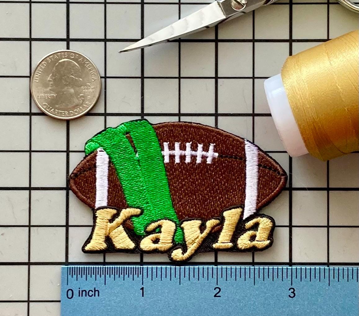 Personalized Flag Football Patch/Custom Name/Iron-on 3"(W) by 2"(H)/Fun Badge/Decorative Embroidered Applique/Sports Lover Gift/Team Spirit