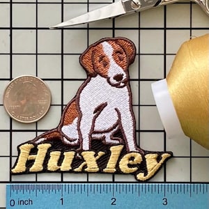 Personalized Jack Russell Terrier Dog Patch: Custom Embroidered Iron-On Applique