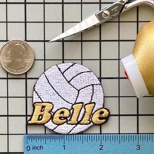 Personalized Volleyball Name Patch: Custom Embroidered Iron-On Applique