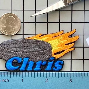 Personalized Hockey Name Patch: Custom Embroidered Iron-On Applique