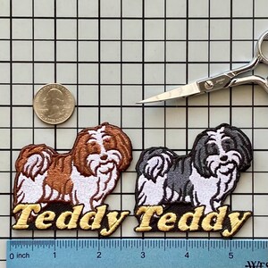 Personalized Shih Tzu Dog Patch: Custom Embroidered Iron-On Applique