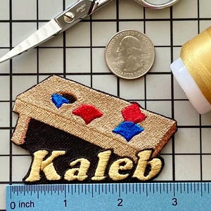 Personalized Cornhole Name Patch: Custom Embroidered Iron-On Applique