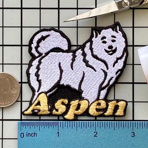 Personalized Samoyed Dog Patch: Custom Embroidered Iron-On Applique
